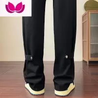 七斓黑色牛仔裤男女美式高街潮牌痞帅vibe直筒宽松休闲百搭长裤子