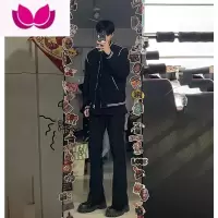 七斓cleanfit裤子痞帅高级日系dk微喇西裤男修身显瘦加长高个子休闲裤