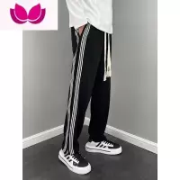 七斓拉链侧条春季薄款垂感休闲拖地裤直筒宽松百搭阔腿裤子男潮牌卫裤