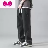 七斓美式卡其色工装裤男潮牌高街速干冲锋裤子薄款直筒宽松休闲