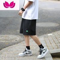 七斓E男士短裤韩版宽松刺绣直筒五分裤ins情侣款百搭学生卫裤