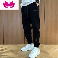七斓博澳绒宽松束脚休闲长裤男士2022加绒加厚百搭灯芯绒运动卫裤
