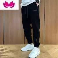 七斓博澳绒宽松束脚休闲长裤男士2022加绒加厚百搭灯芯绒运动卫裤