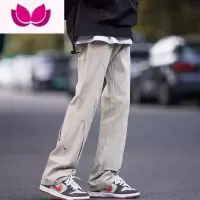 七斓美式复古工装裤子男2023新款高街潮牌直筒裤潮流百搭休闲长裤