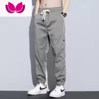 七斓束脚薄款休闲裤男士潮流宽松百搭新款潮牌冰丝工装裤子男装