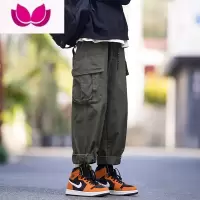 七斓日系复古工装裤男夏季新款百搭宽松直筒裤大口袋潮流休闲阔腿裤子