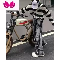 七斓美式高街Vibe风小众设计感牛仔裤男宽松直筒毛边休闲欧美长裤男潮