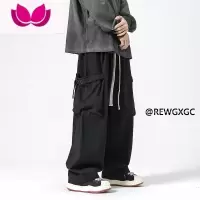 七斓日系宽松阔腿工装裤男潮牌加绒加厚cityboy古着冲锋裤子男春季ins