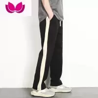 七斓美式高街卫裤男潮牌垂感休闲裤高级感裤子男款拼接休闲男士运动裤