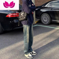 七斓美式复古男款牛仔裤男直筒宽松黑色高街夏季薄款春季ins潮牌裤子