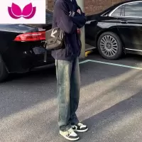 七斓美式复古男款牛仔裤男直筒宽松黑色高街夏季薄款春季ins潮牌裤子