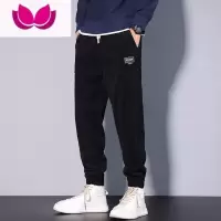 七斓2022灯芯绒运动休闲裤男春季新款厚条绒束脚九分工装裤