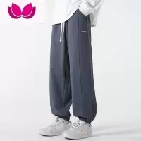 七斓时尚潮牌裤子男士夏季薄款宽松百搭束脚卫裤青少年休闲长裤男
