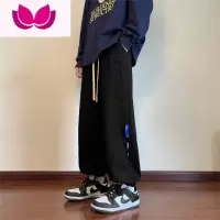 七斓美式街头裤子男款高街潮牌束脚卫裤夏季薄款休闲裤