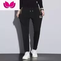 七斓2023新款休闲裤男款薄绒松紧腰中国潮牌男士直筒运动裤男裤子
