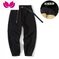 七斓2023新款痞帅卡其色束脚工装裤男士潮牌宽松百搭哈伦休闲裤子