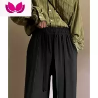七斓那不勒斯黑色西裤男垂坠感高级感oversize裤子设计直筒宽松休闲裤