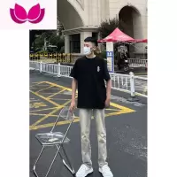 七斓vibe风黄泥牛仔裤潮春季高街男直筒宽松休闲美式潮牌男款裤子