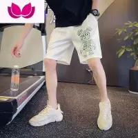 七斓高级感小熊短裤男夏季潮牌痞帅五分休闲裤2023新款潮流运动中裤子