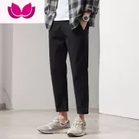 七斓九分休闲裤男夏季薄款小西裤2023新款潮牌黑色宽松直筒长裤子
