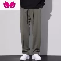 七斓休闲裤男款夏季潮牌宽松阔腿长裤2023新款垂感直筒运动裤子男