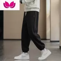 七斓青少年运动裤休闲束脚纯色初中高中学生潮牌帅气百搭长裤子