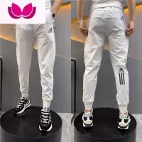 七斓夏季运动裤男薄款冰丝透气速干裤快手抖音网红潮牌修身小脚休闲裤