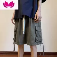 七斓工装短裤男款夏季潮牌痞帅炸街美式篮球宽松百搭休闲阔腿五分中裤
