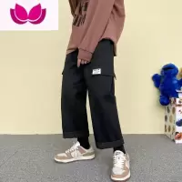 七斓男士裤子ins潮宽松帅气长裤日系大码潮牌休闲工装裤