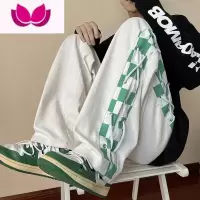 七斓美式vibe裤子男高街ins潮牌复古宽松oversize垂感阔腿休闲裤