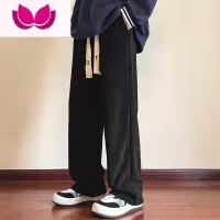 七斓弹力长裤男加肥加大码潮牌流胖子宽松休闲直筒显瘦百搭裤子