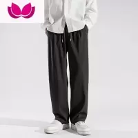 七斓垂感直筒裤男生夏季阔腿裤子男士运动裤西装裤款休闲宽松长裤