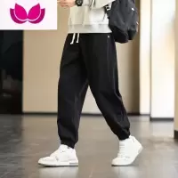 七斓大码卫裤男黑色款运动裤宽松休闲胖子加肥加大300斤男装