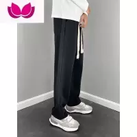 七斓运动薄款美式渐变高街vibe裤子男潮牌垂坠感直筒宽松休闲长裤