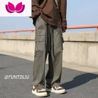 七斓美式复古工装裤高街男生日系cityboy裤子男款垂感直筒休闲裤