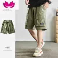 七斓工装短裤男夏季宽松潮流潮牌男款中裤男生五分裤男士日系休闲裤子