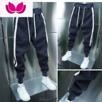 七斓2023潮流新款博奥绒卫裤男韩版百搭宽松束脚运动休闲裤运动哈伦裤
