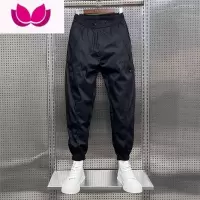 七斓裤子男潮牌ins高街秋季薄款工装裤休闲束脚宽松青少年痞帅九分裤