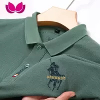 七斓夏季保罗短袖t恤男士大码宽松polo衫商务中年上衣服新款翻领