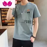 七斓冰丝短袖t恤男士夏季2023新款韩版潮流半袖体恤衫宽松圆领上衣服