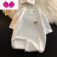 七斓短袖t恤男夏季潮牌ins港风圆领宽松上衣服潮流情侣半袖体恤衫