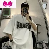 七斓美式短袖男夏季高街t恤oversize高级感痞帅炸街衣服