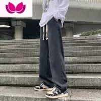 七斓黑色复古牛仔裤男春季裤子vibe宽松男生美式高街长裤男款直筒裤
