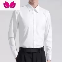 七斓白衬衫男长袖免烫商务正装修身韩版职业上班男士白色休闲西装衬衣