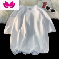 七斓260高克重色短袖T恤男宽松加肥加大码百搭潮牌胖子夏装打底衫