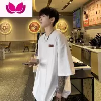 七斓美式oversize260gt恤男短袖潮牌夏季痞帅半截袖潮流衣服