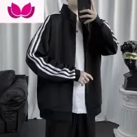 七斓棒球服夹克男韩版休闲运动三道杠外套男士宽松百搭帅气潮流