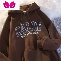 七斓连帽卫衣男生加绒加厚宽松上衣情侣慵懒风ins潮牌运动外套