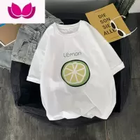 七斓夏季潮牌短袖T恤男宽松港风ins潮流百搭五分袖原宿上衣服学生半袖