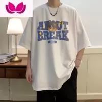 七斓美式hiphopt恤男短袖夏季潮牌宽松大码半袖发泡潮流衣服